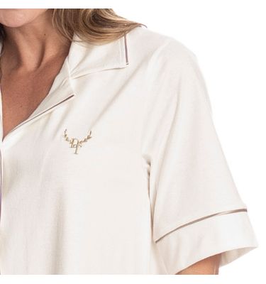 Camisão Feminino Abotoado Curto Bela - Imagem 5 - Mobile