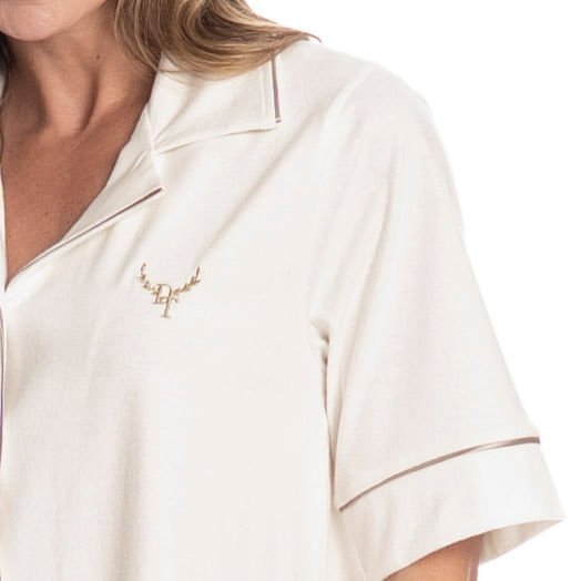 Camisão Feminino Abotoado Curto Bela - Imagem 5 - Mobile