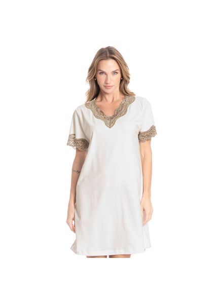 Camisão Com Renda Bela Branco - Imagem 1
