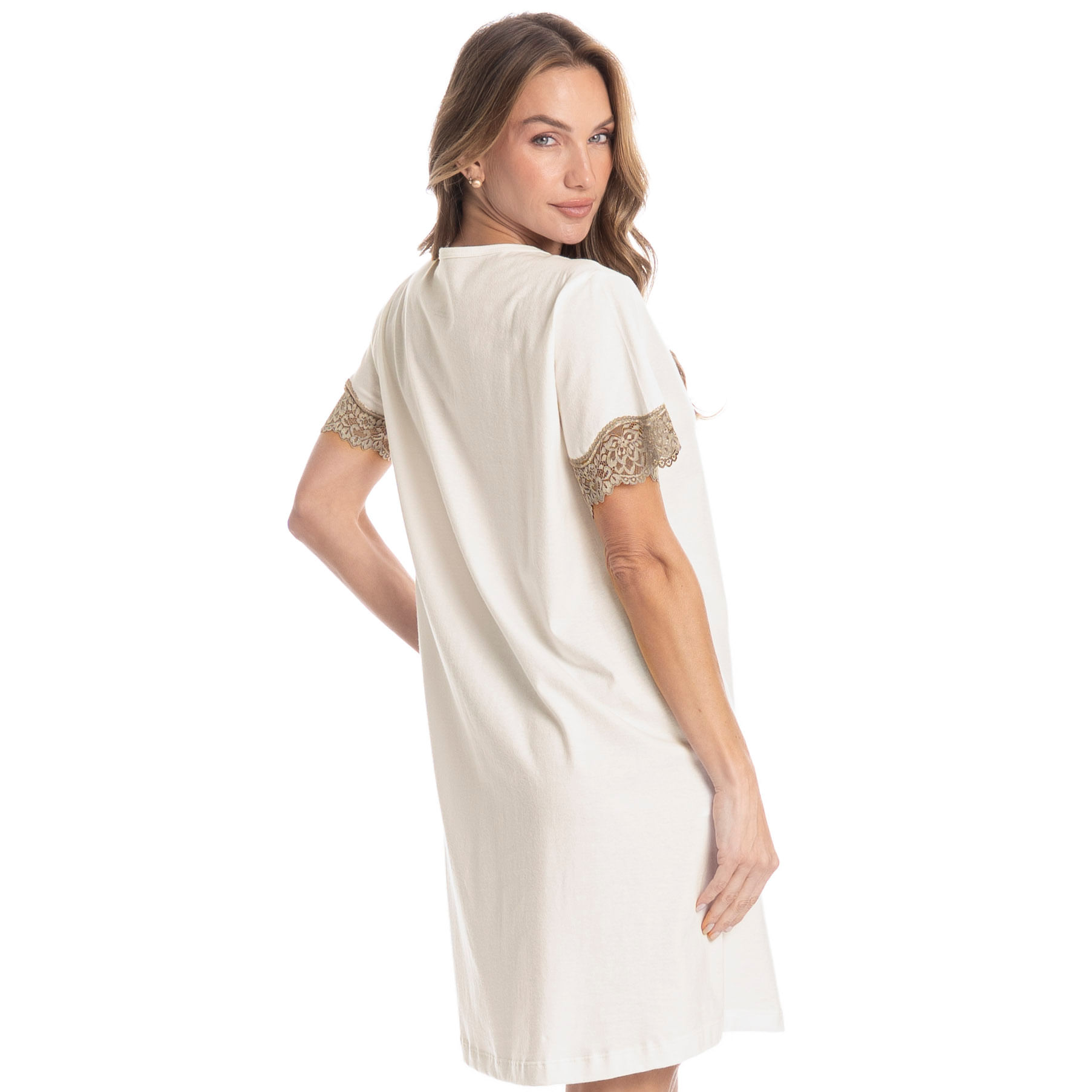 Camisão Com Renda Bela Branco - Imagem 2