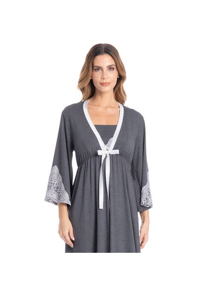 Robe Feminino Longo Bruna Cinza - Imagem 1