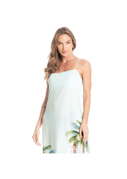 Vestido Longo Postais Azul - Imagem 1