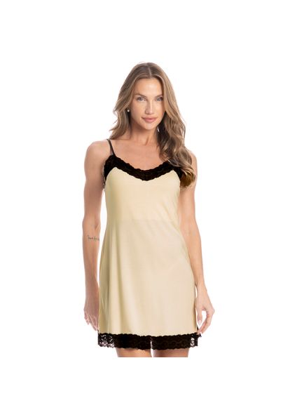 Camisola Curta Com Renda Estela Clarisse Branco - Imagem 1