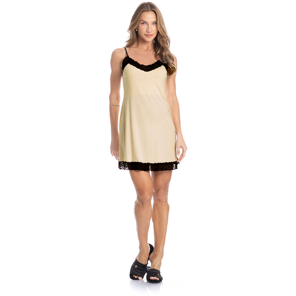 Camisola Curta Com Renda Estela Clarisse - Imagem 3 - Mobile