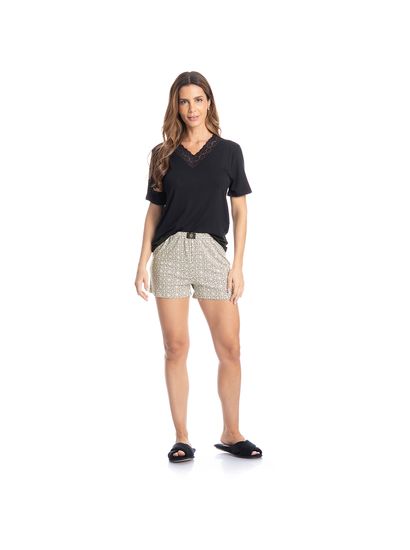 Pijama Curto Com Renda Grécia - Imagem 3 - Desktop