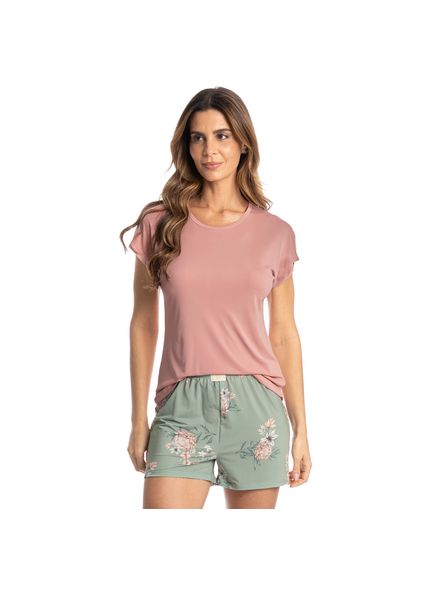 Pijama Feminino Curto Fiore Verde - Imagem 1