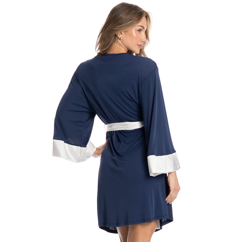 Robe Feminino Curto Isa Azul-marinho - Imagem 2