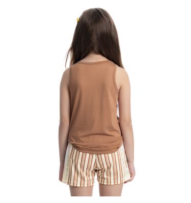 Pijama Infantil Curto Regata Com Bolso Moka - Imagem 2 - Mobile