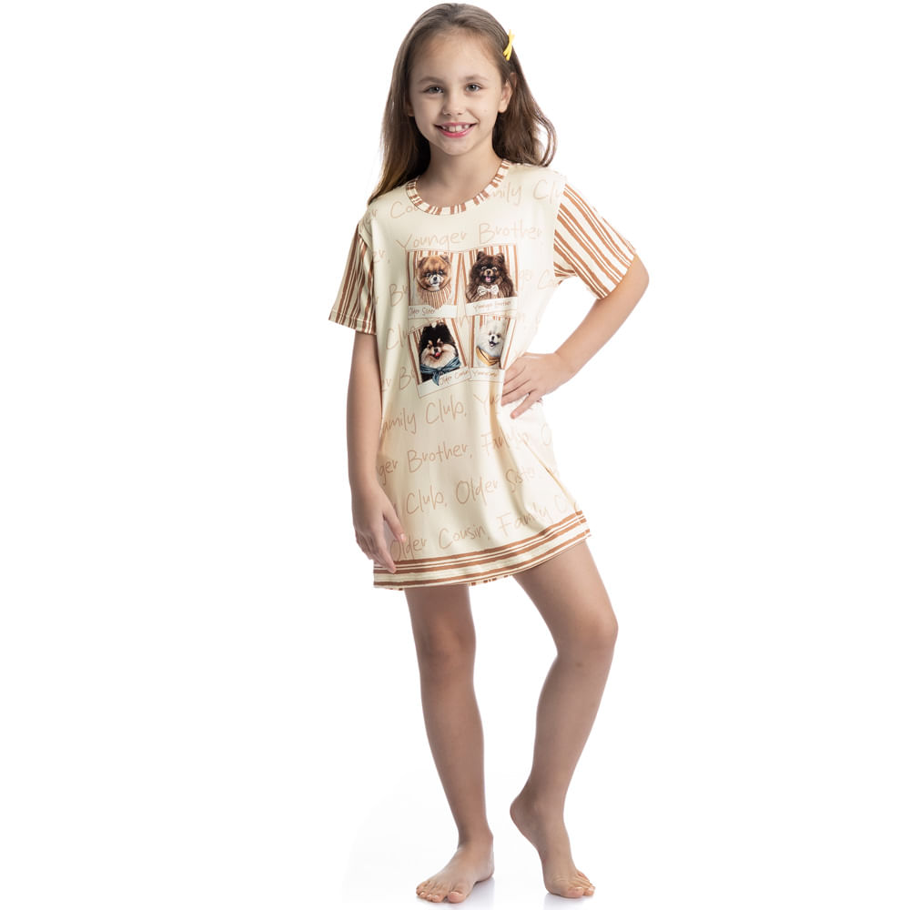 Camisão Curto Infantil Moka - Imagem 3 - Mobile
