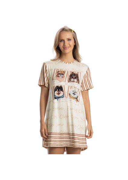 Camisão Curto Feminino Moka Branco - Imagem 1