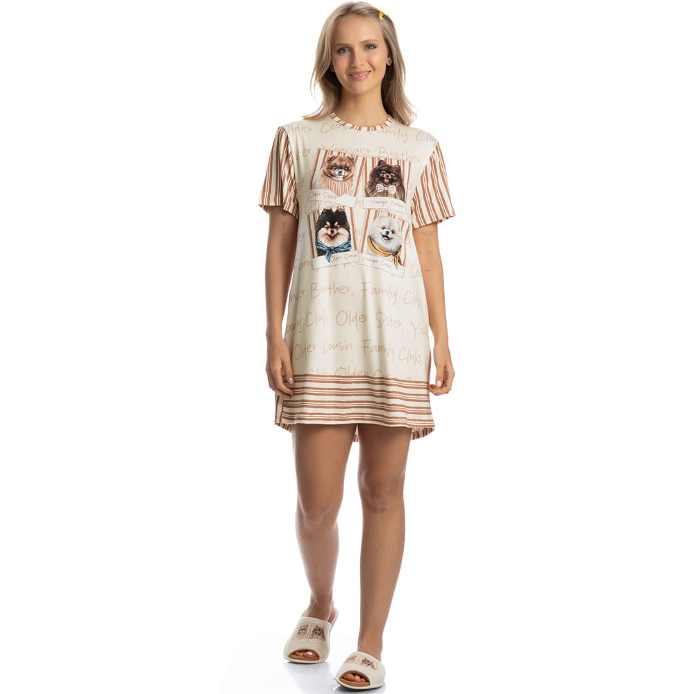 Camisão Curto Feminino Moka - Imagem 3 - Mobile