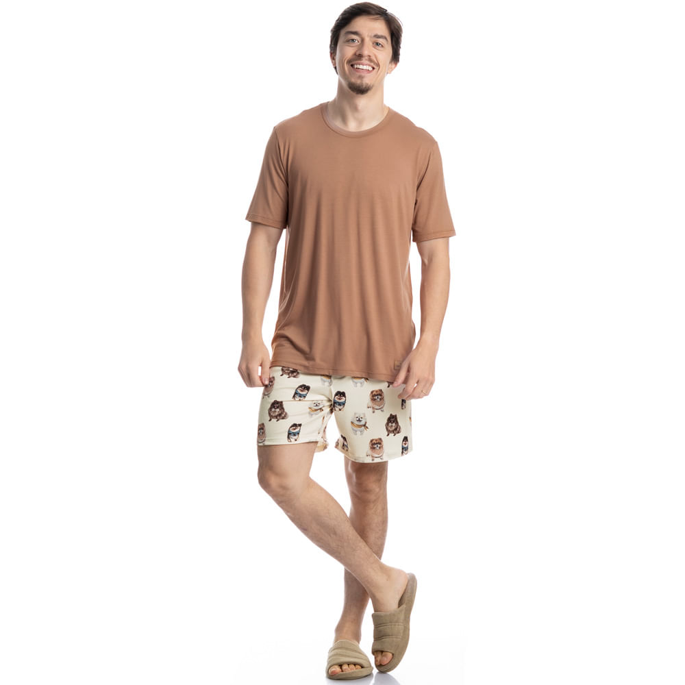Pijama Masculino Curto Moka Tombini - Imagem 3 - Mobile