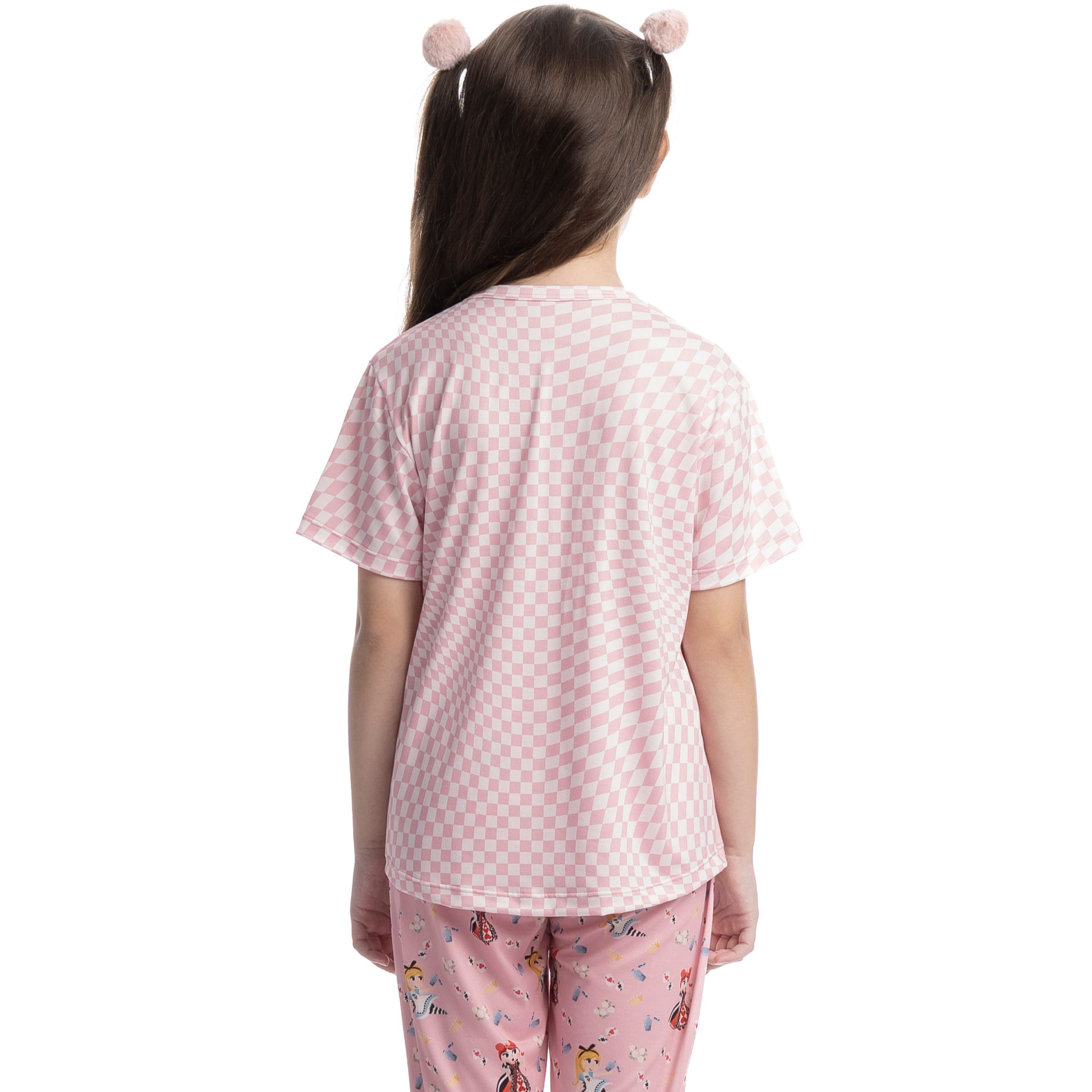 Pijama Infantil Longo Manga Curta Alice Rosa-3 - Imagem 2