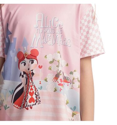 Pijama Infantil Longo Manga Curta Alice - Imagem 5 - Mobile