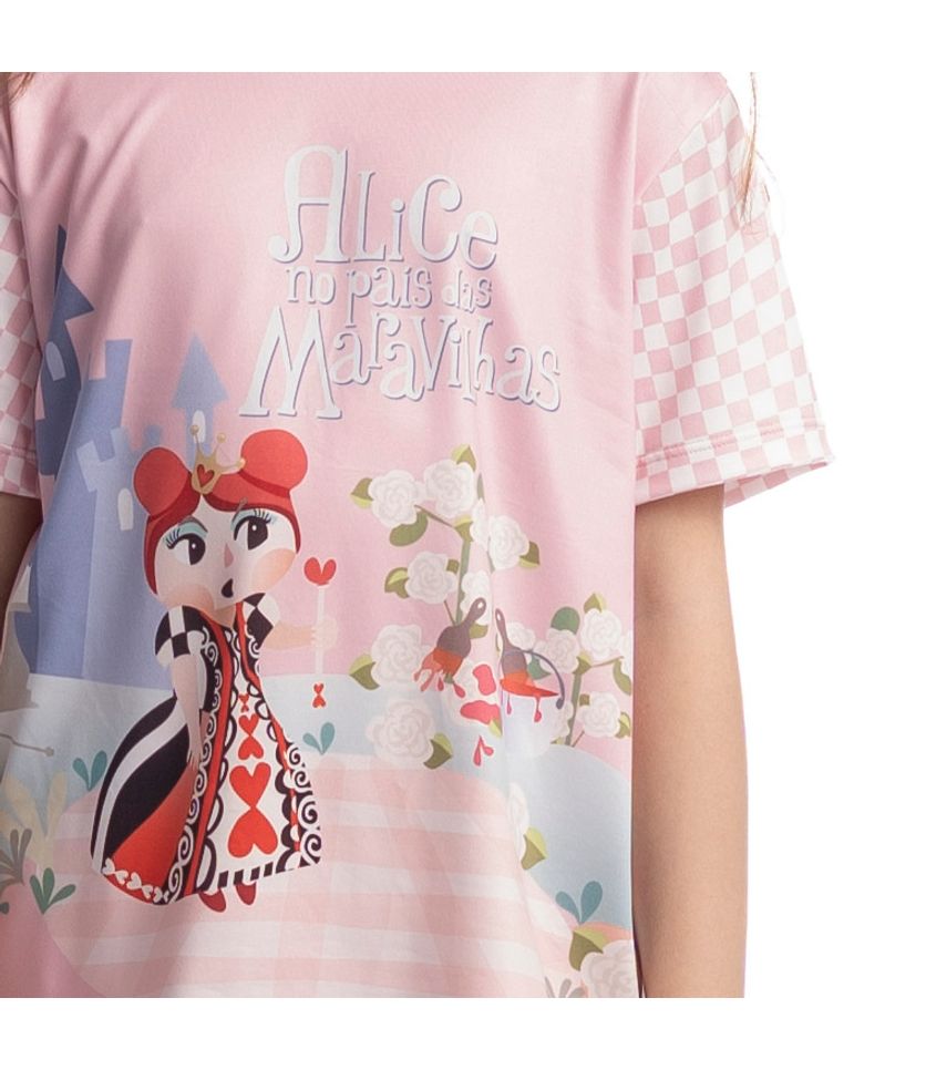 Pijama Infantil Longo Manga Curta Alice - Imagem 5 - Desktop