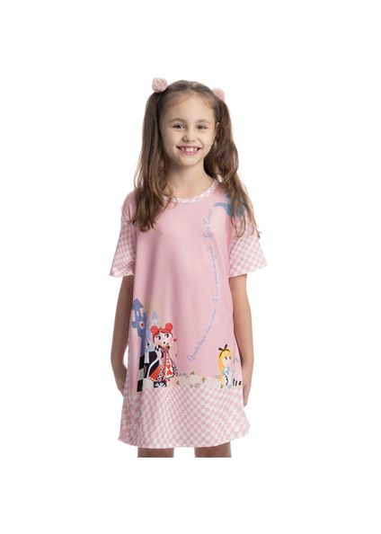 Camisão Curto Infantil Alice Rosa-3 - Imagem 1