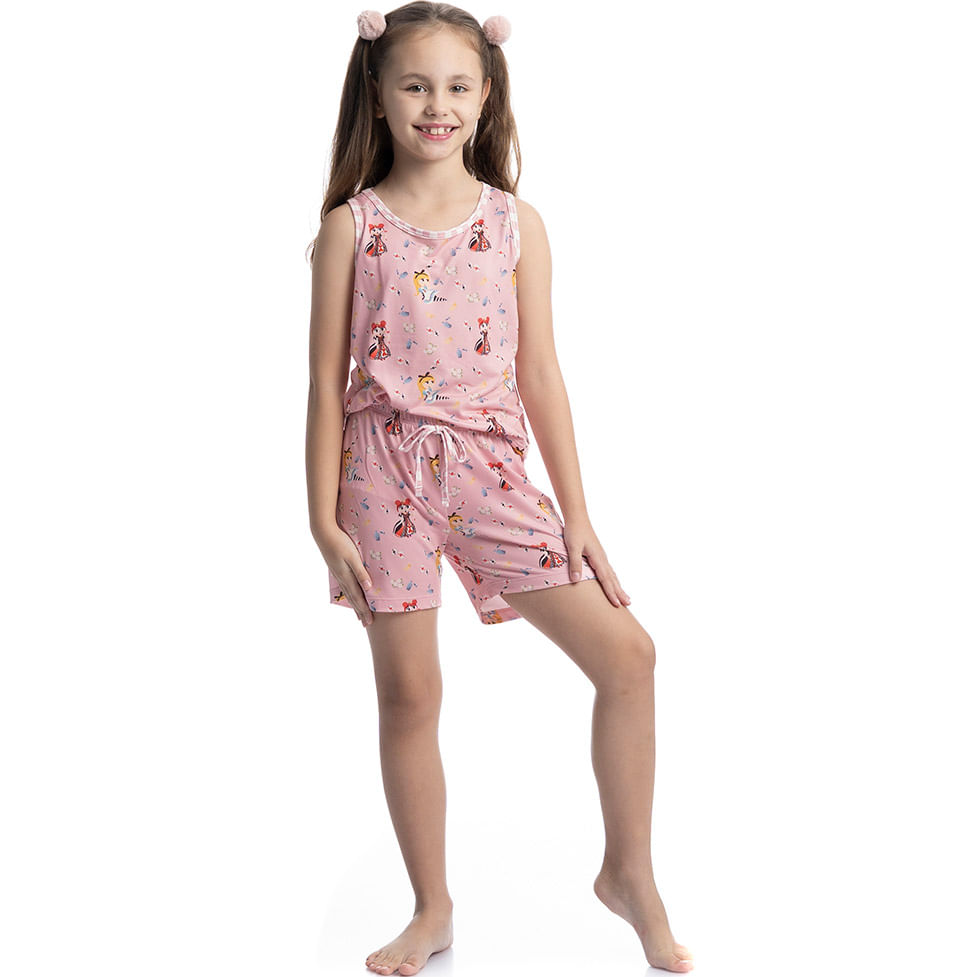Pijama Infantil Curto Regata Alice - Imagem 3 - Mobile
