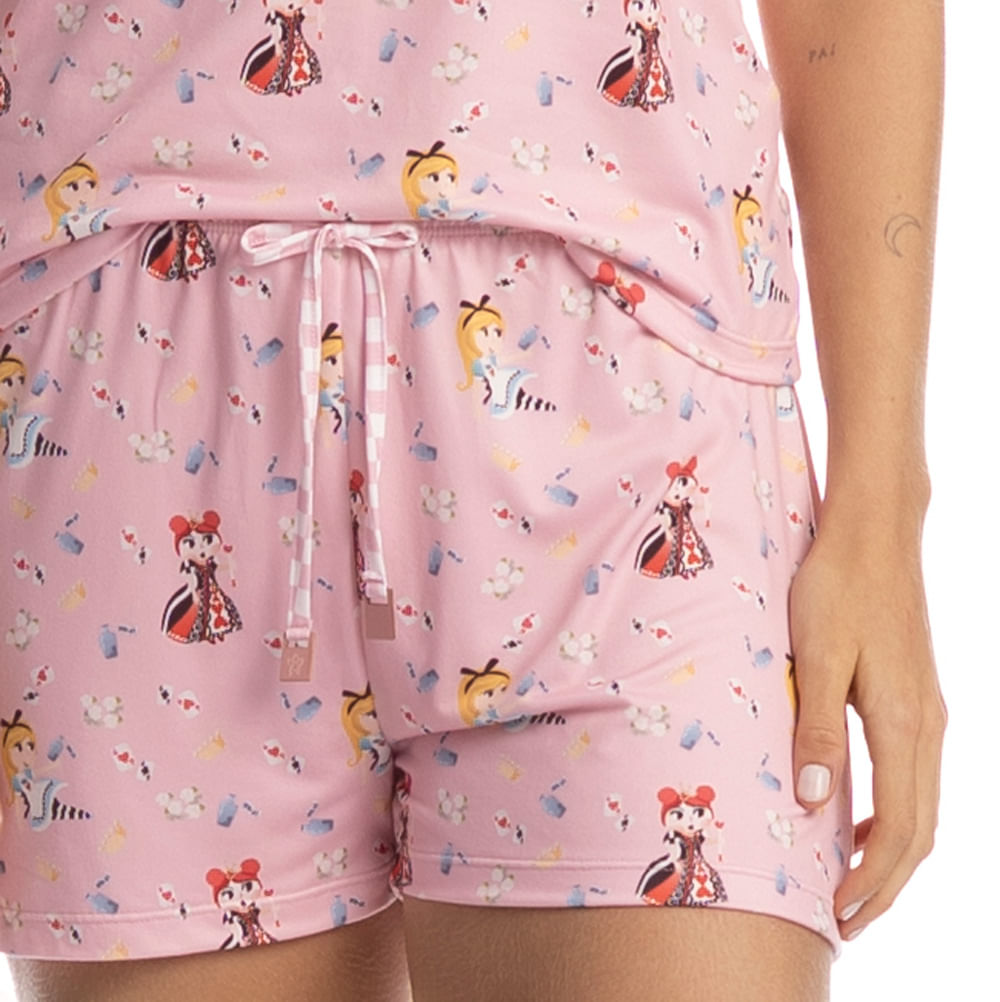 Pijama Feminino Curto Regata Alice - Imagem 5 - Mobile