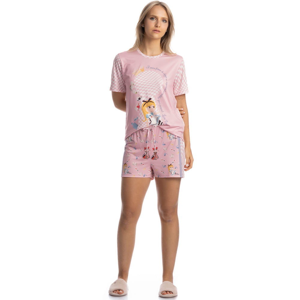 Pijama Curto Feminino Alice - Imagem 3 - Mobile