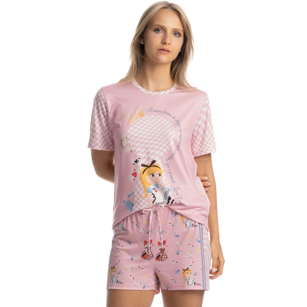 Pijama Curto Feminino Alice - Imagem 1