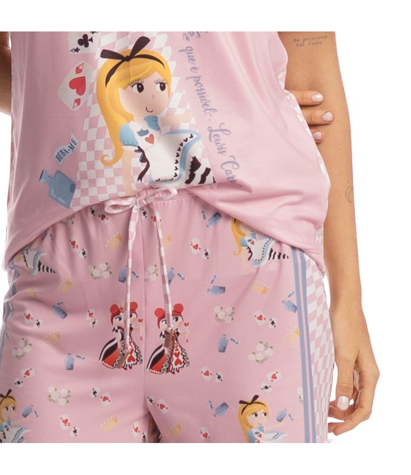 Pijama Curto Feminino Alice - Imagem 5 - Desktop
