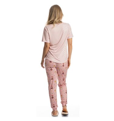 Pijama Feminino Longo Manga Curta Alice - Imagem 4 - Mobile