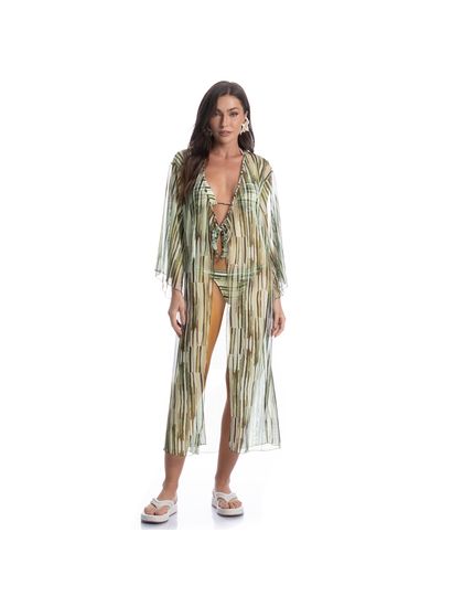 Kaftan De Tule Com Manga Cipreste - Imagem 3 - Desktop