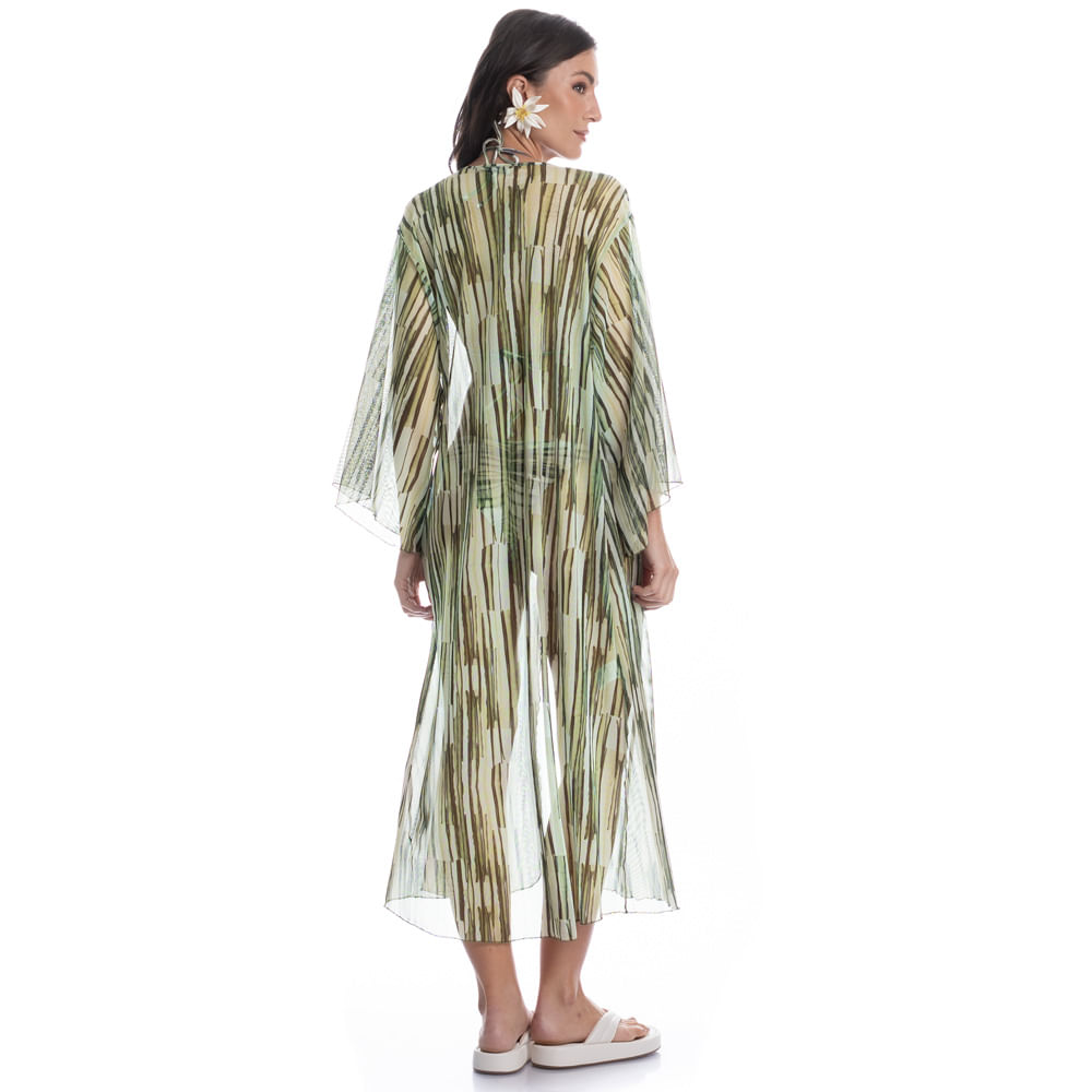 Kaftan De Tule Com Manga Cipreste - Imagem 4 - Mobile