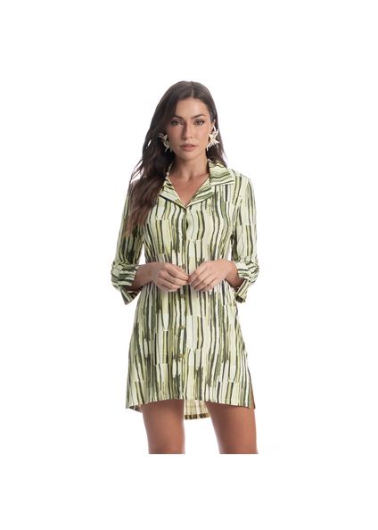 Camisa Feminina Abotoada Cipreste Verde - Imagem 1