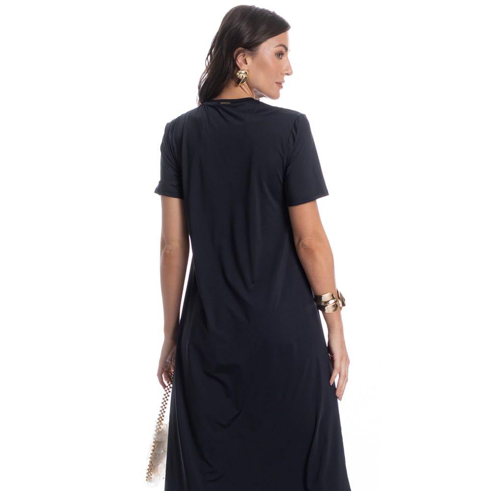 Vestido Com Manga Pérsia Preto - Imagem 2
