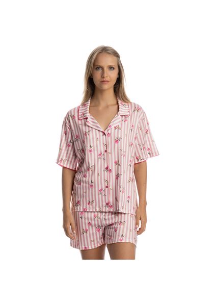 Pijama Feminino Curto Americano Rita Rosa-3 - Imagem 1