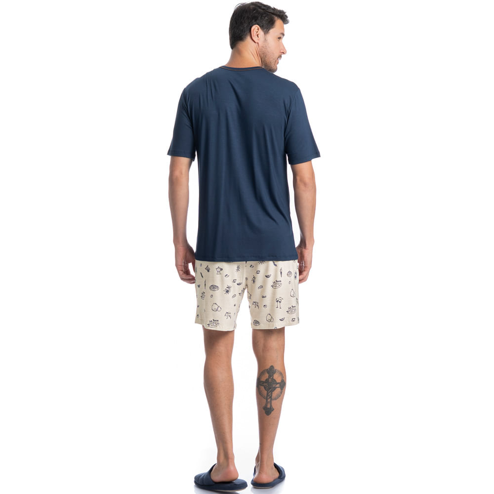 Pijama Curto Masculino Mediterrâneo - Imagem 4 - Mobile