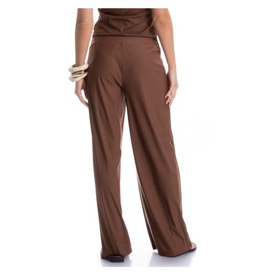 Calça Feminina Com Cós Frontal Franzido Capuccino - Imagem 2 - Mobile