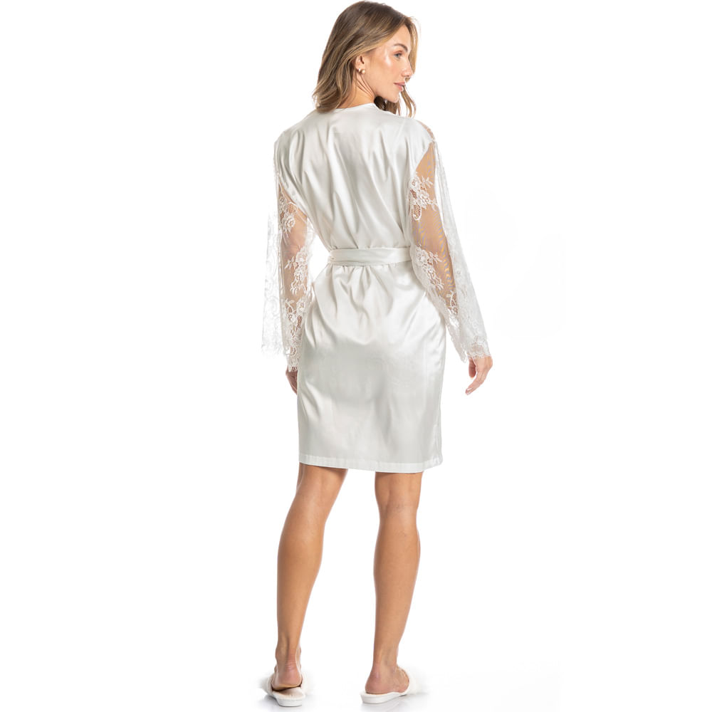 Robe Feminino Curto Com Renda Maitê - Imagem 4 - Mobile