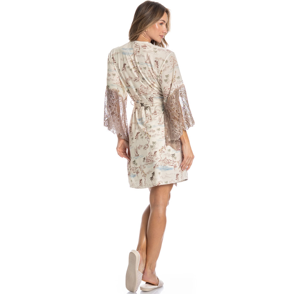 Robe Feminino Com Renda La Serenità - Imagem 4 - Mobile