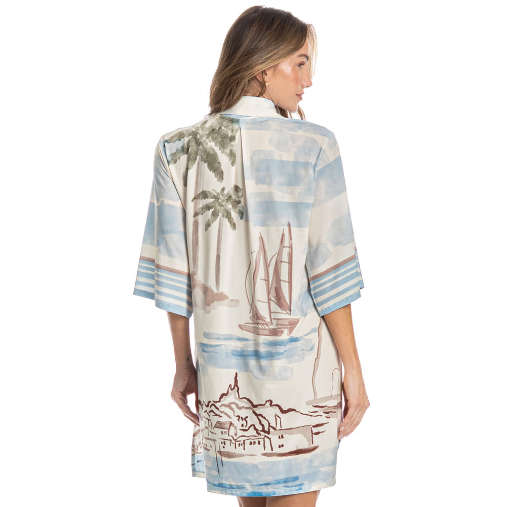 Camisão Feminino Abotoado La Serenità Branco - Imagem 2
