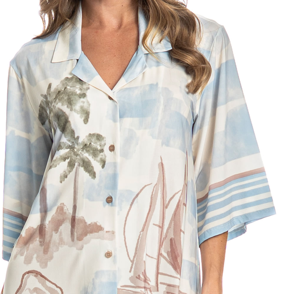 Camisão Feminino Abotoado La Serenità - Imagem 5 - Mobile