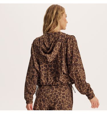 Jaqueta Corta Vento Crop Com Capuz Estampada Wild Vivame - Imagem 2 - Mobile