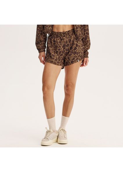 Shorts Duplo Estampado Wild Vivame Marrom - Imagem 1
