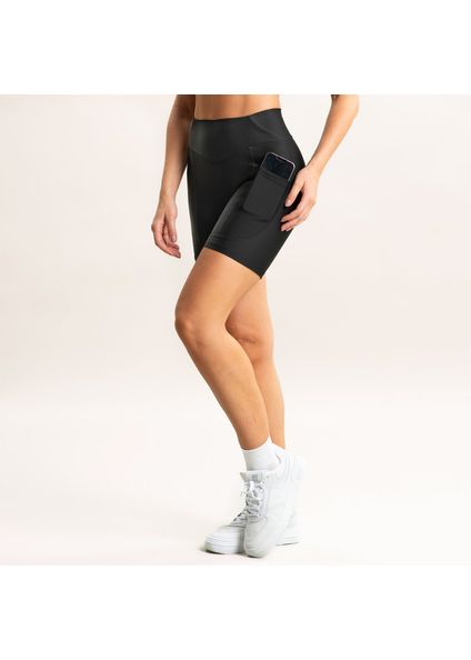 Shorts Médio Curve Shape Com Bolso Run Vivame Preto - Imagem 1