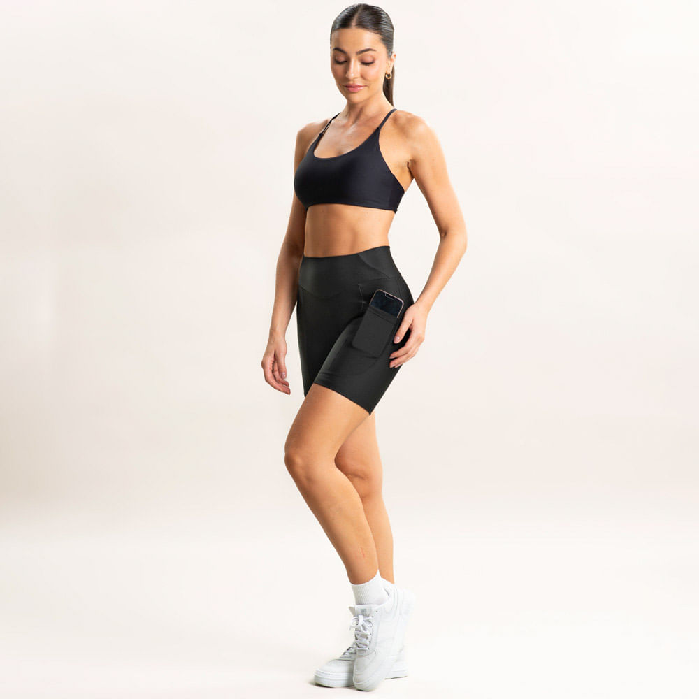 Shorts Médio Curve Shape Com Bolso Run Vivame - Imagem 3 - Mobile
