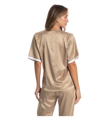 Pijama Feminino Longo Americano Em Cetim Siena - Imagem 2 - Mobile