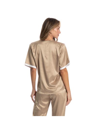 Pijama Feminino Longo Americano Em Cetim Siena - Imagem 2 - Desktop