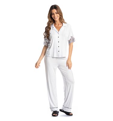 Pijama Feminino Longo Americano Selene - Imagem 3 - Mobile