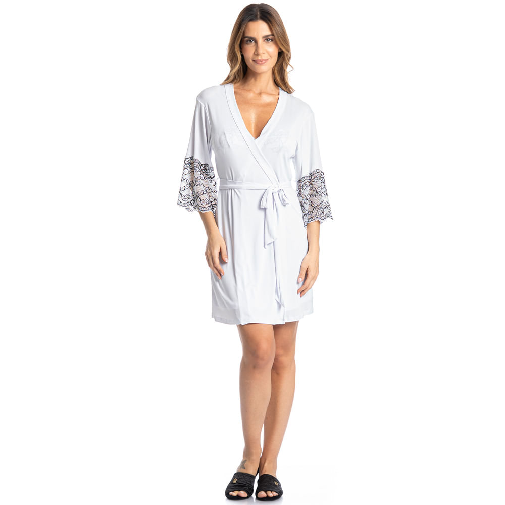Robe Feminino Curto Com Renda Selene - Imagem 3 - Mobile