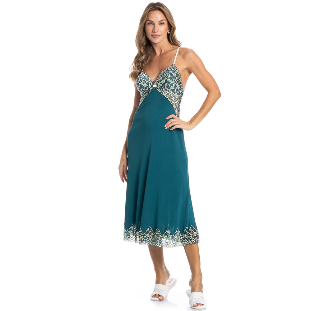 Camisola Midi Com Renda Selene - Imagem 3 - Mobile