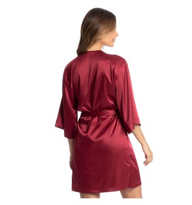 Robe Feminino Curto Em Cetim Violeta - Imagem 2 - Mobile