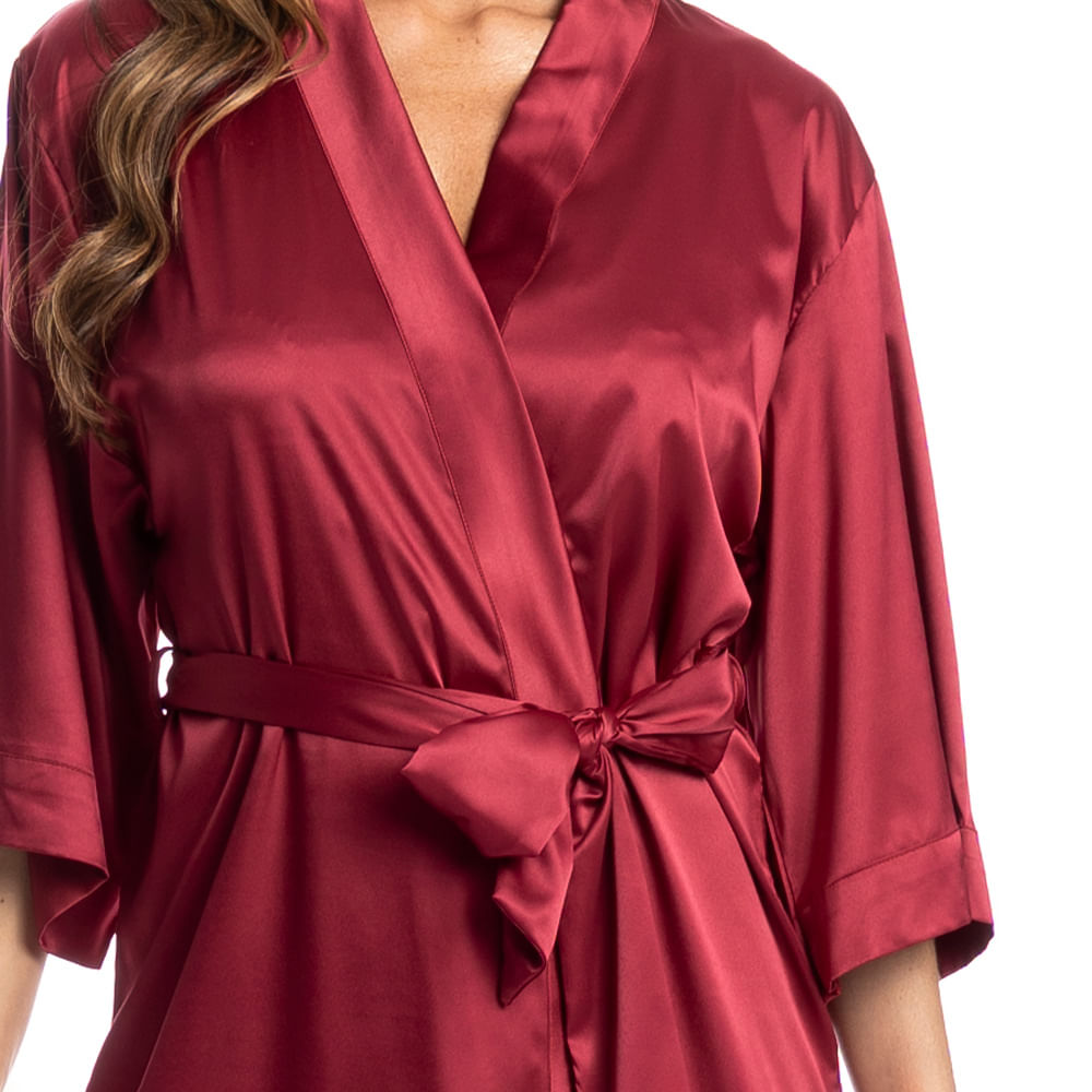 Robe Feminino Curto Em Cetim Violeta - Imagem 5 - Mobile