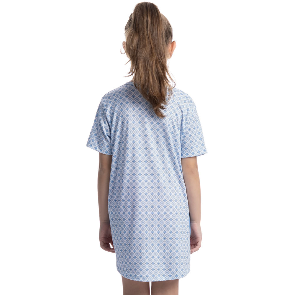 Camisão Curto Infantil Cats Azul-2 - Imagem 2