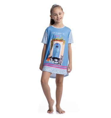 Camisão Curto Infantil Cats - Imagem 3 - Mobile